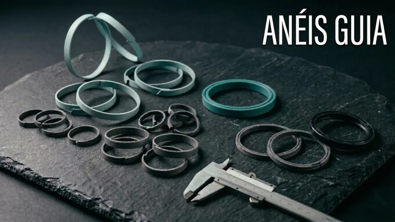 Anéis guia em PTFE e poliamida para pistão e haste