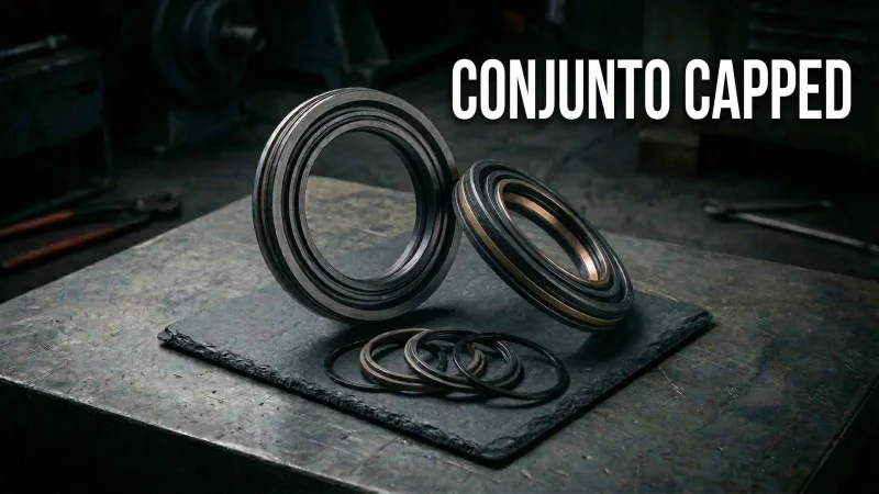 Conjunto de vedação capped seal para pistão de cilindro hidráulico